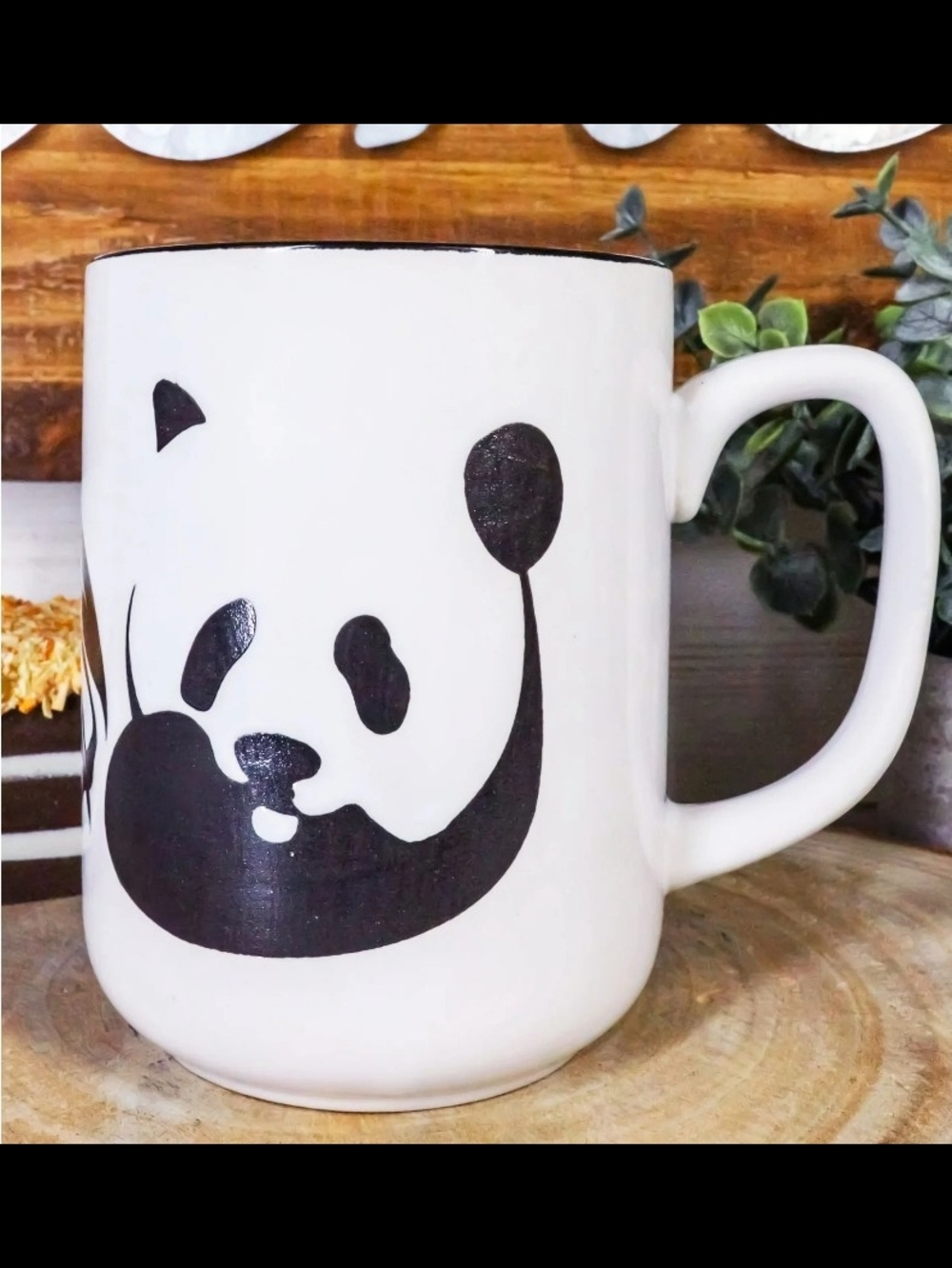 Ebros Gift Ceramic Giant Panda Bear Abstract Silhouette Art Coffee Tea Mug 18oz